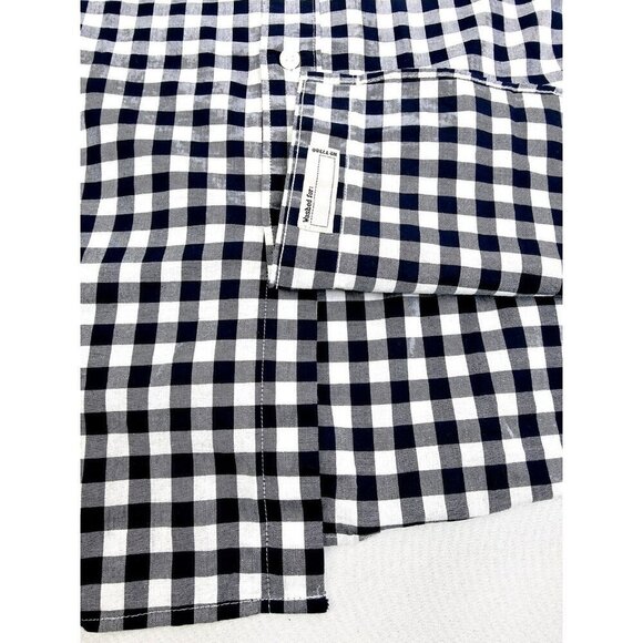 J. Crew Classic Size Large Mens Navy White Check Button Down Long Sleeve Shirt - Picture 8 of 11